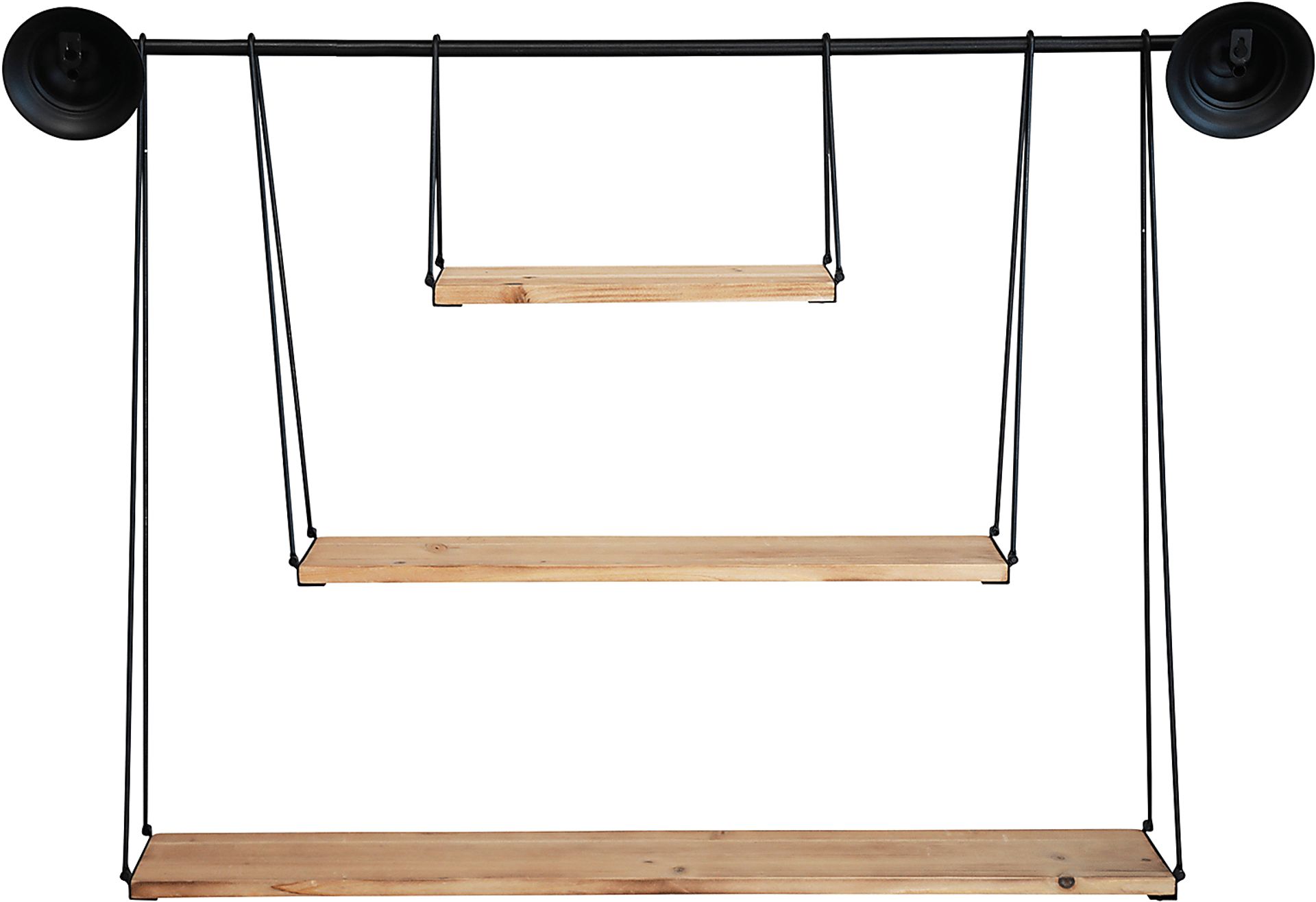 Bladau Black 3 Tier Wall Shelf - Image 3