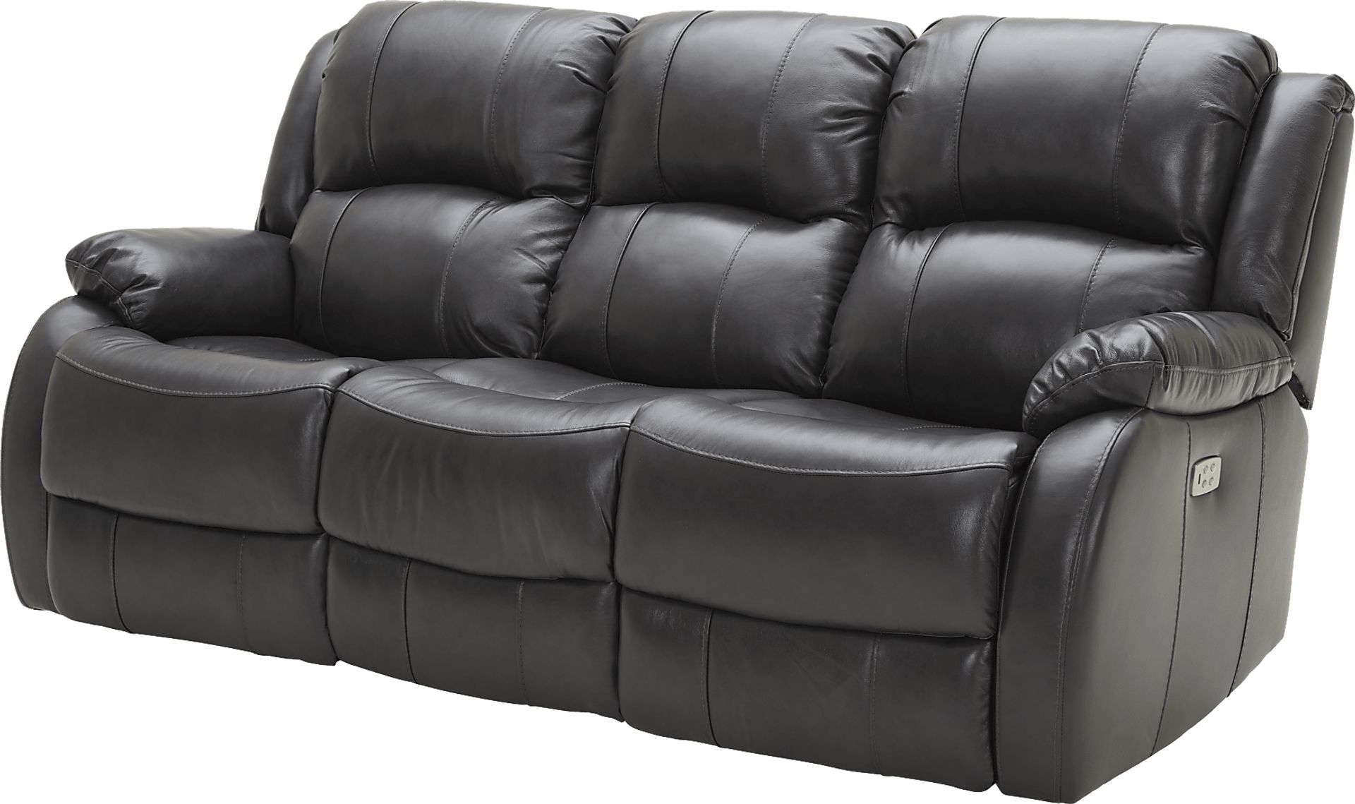 Blaineville Black Leather Dual Power Reclining Sofa - Image 2