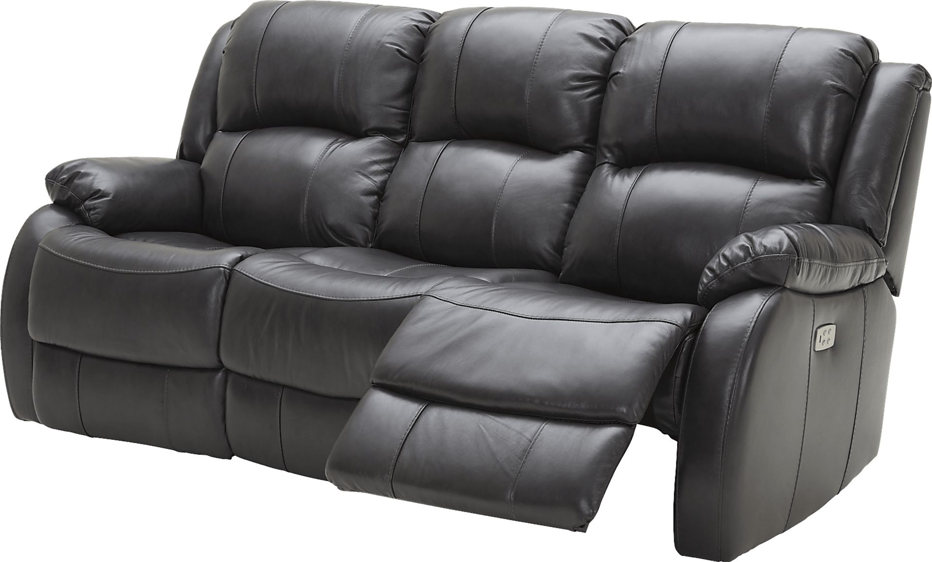 Blaineville Black Leather Dual Power Reclining Sofa - Image 4