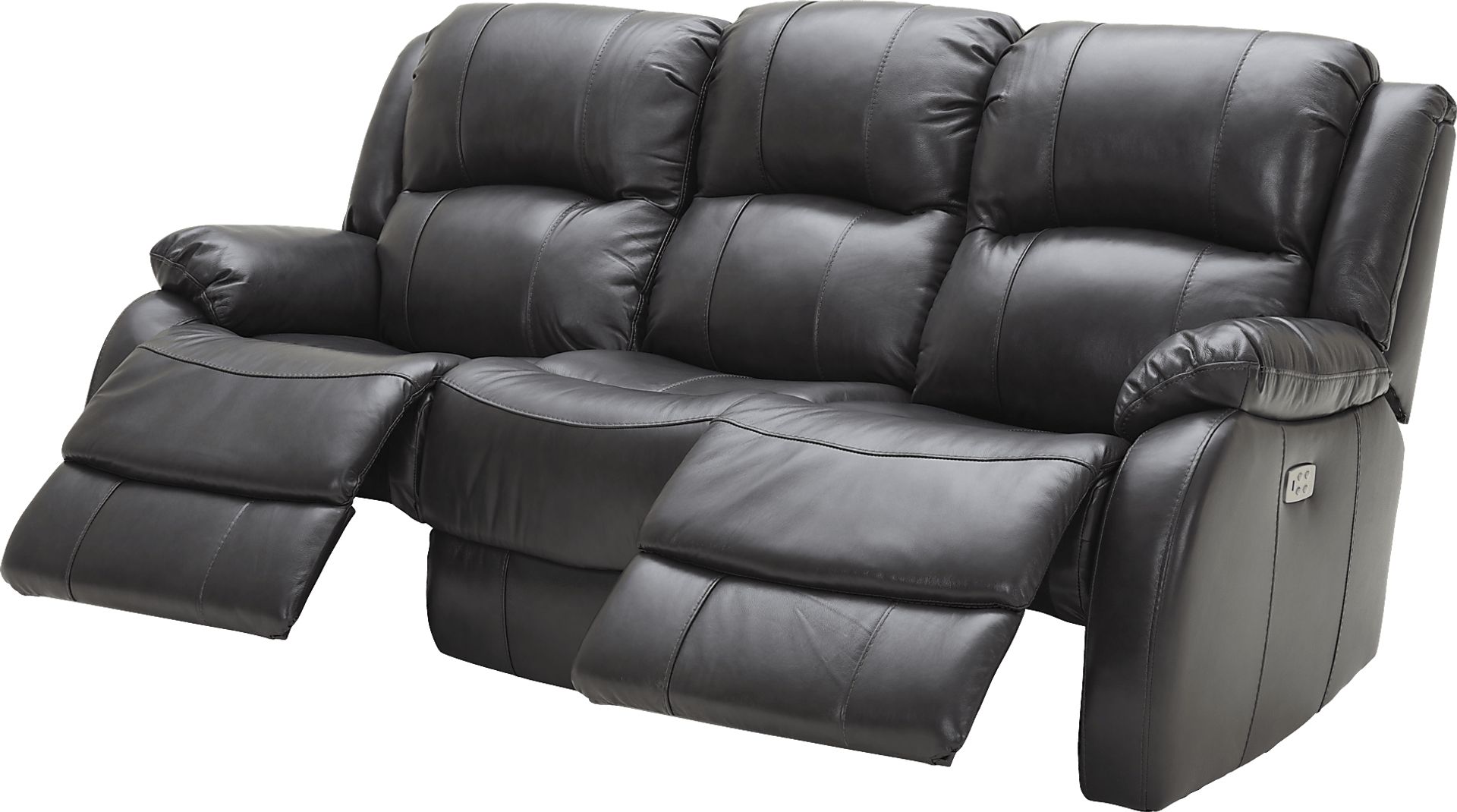 Blaineville Black Leather Dual Power Reclining Sofa - Image 5