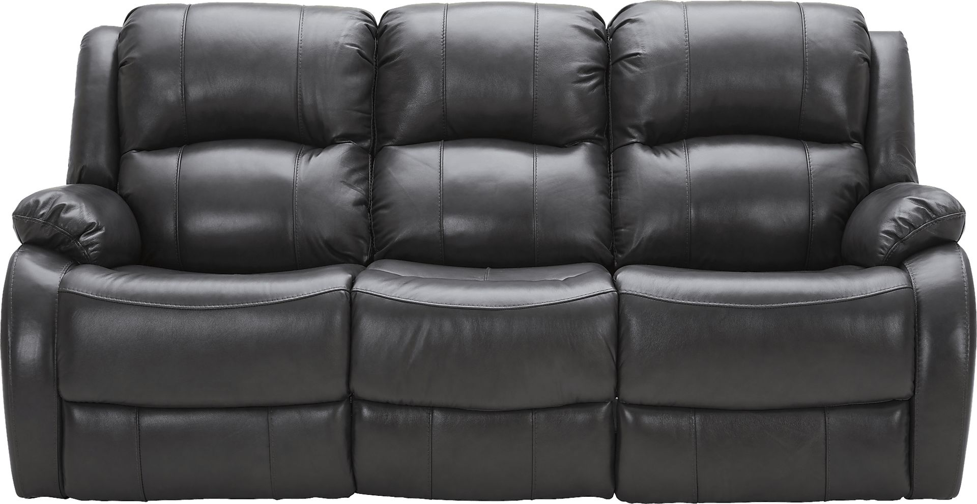 Blaineville Black Leather Dual Power Reclining Sofa - Image 1