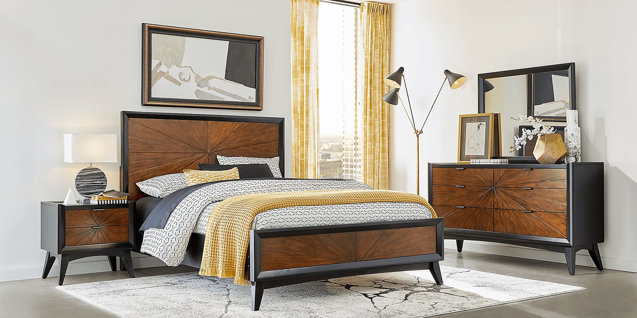 Blair Hills 7 Pc Pecan Dark Wood King Bedroom Set With 3 Pc King