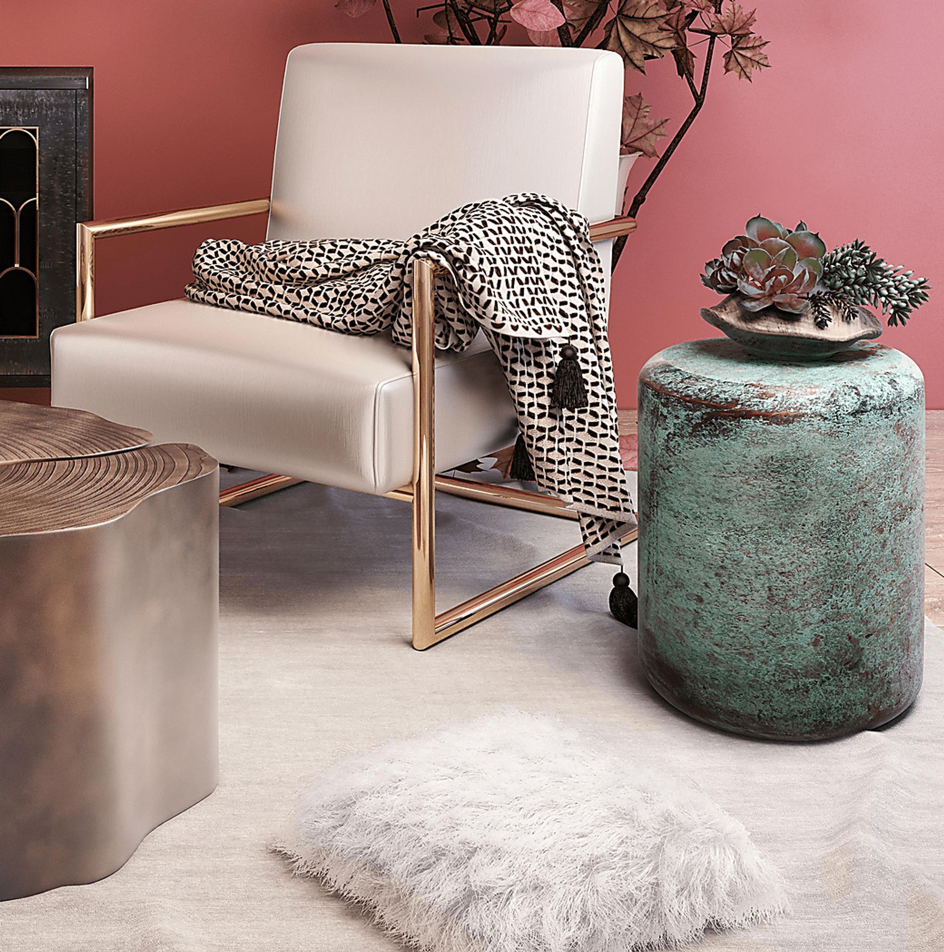 Blaira Green Accent Stool - Image 5