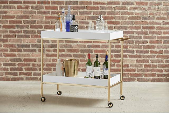 Blairen White Bar Cart - Thumbnail - Image 4