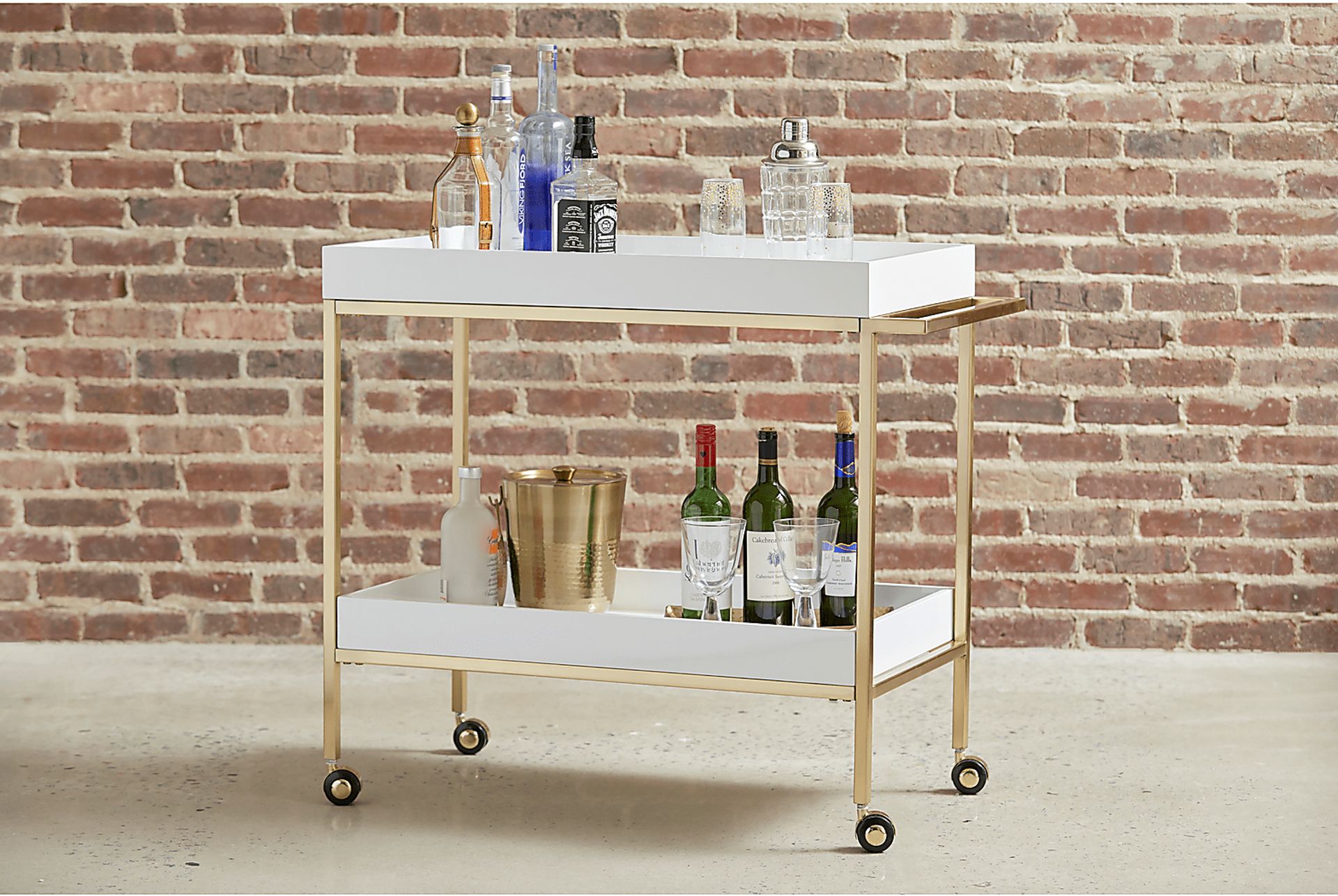 Blairen White Bar Cart - Image 4