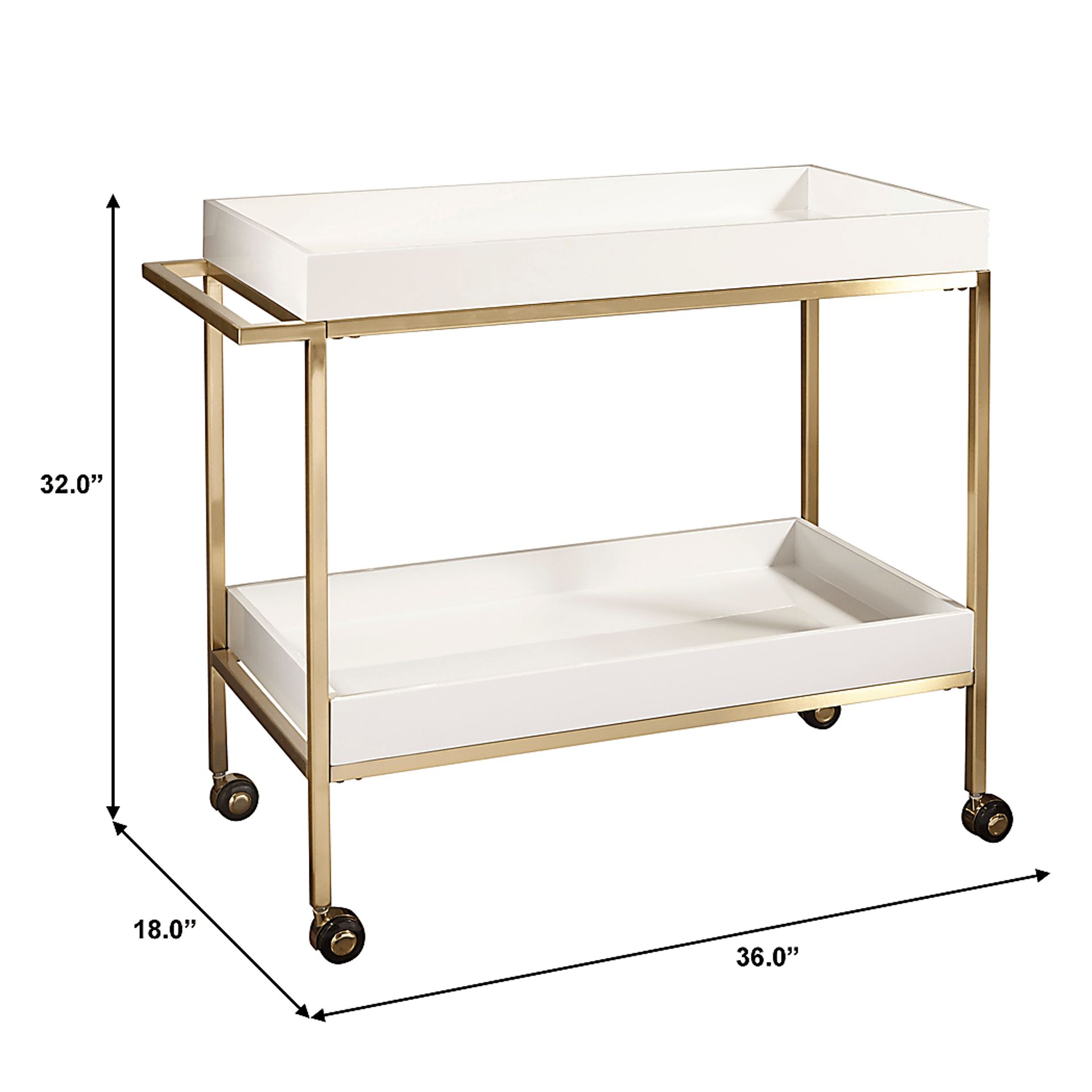 Blairen White Bar Cart - Image 6