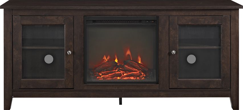 Blaize Brown 58 in. Console with Electric Fireplace