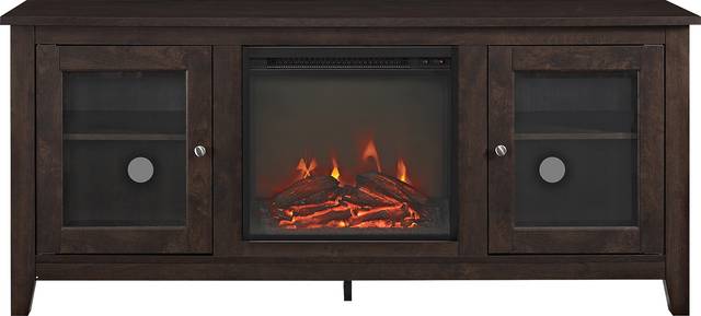 Blaize Brown 58 in. Console with Electric Fireplace - Thumbnail - Image 1