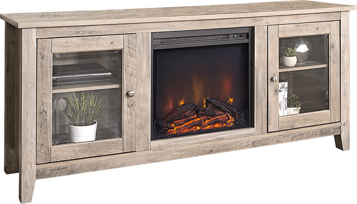 Blaize Gray 58 in. Console with Electric Fireplace