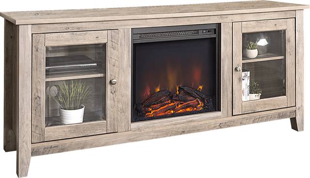 Blaize Gray 58 in. Console with Electric Fireplace - Thumbnail - Image 1