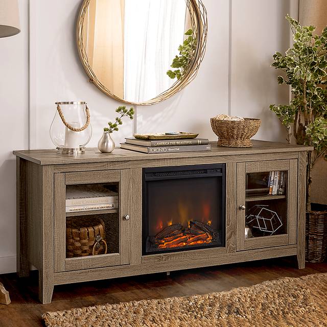 Blaize Driftwood 58 in. Console with Electric Fireplace - Thumbnail - Image 3