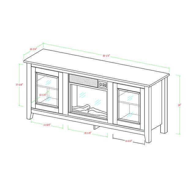 Blaize Driftwood 58 in. Console with Electric Fireplace - Thumbnail - Image 6