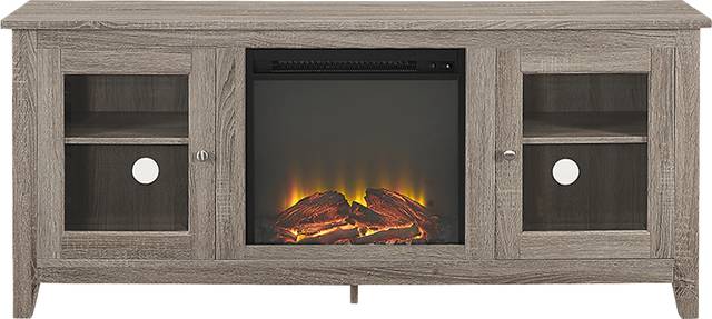 Blaize Driftwood 58 in. Console with Electric Fireplace - Thumbnail - Image 1