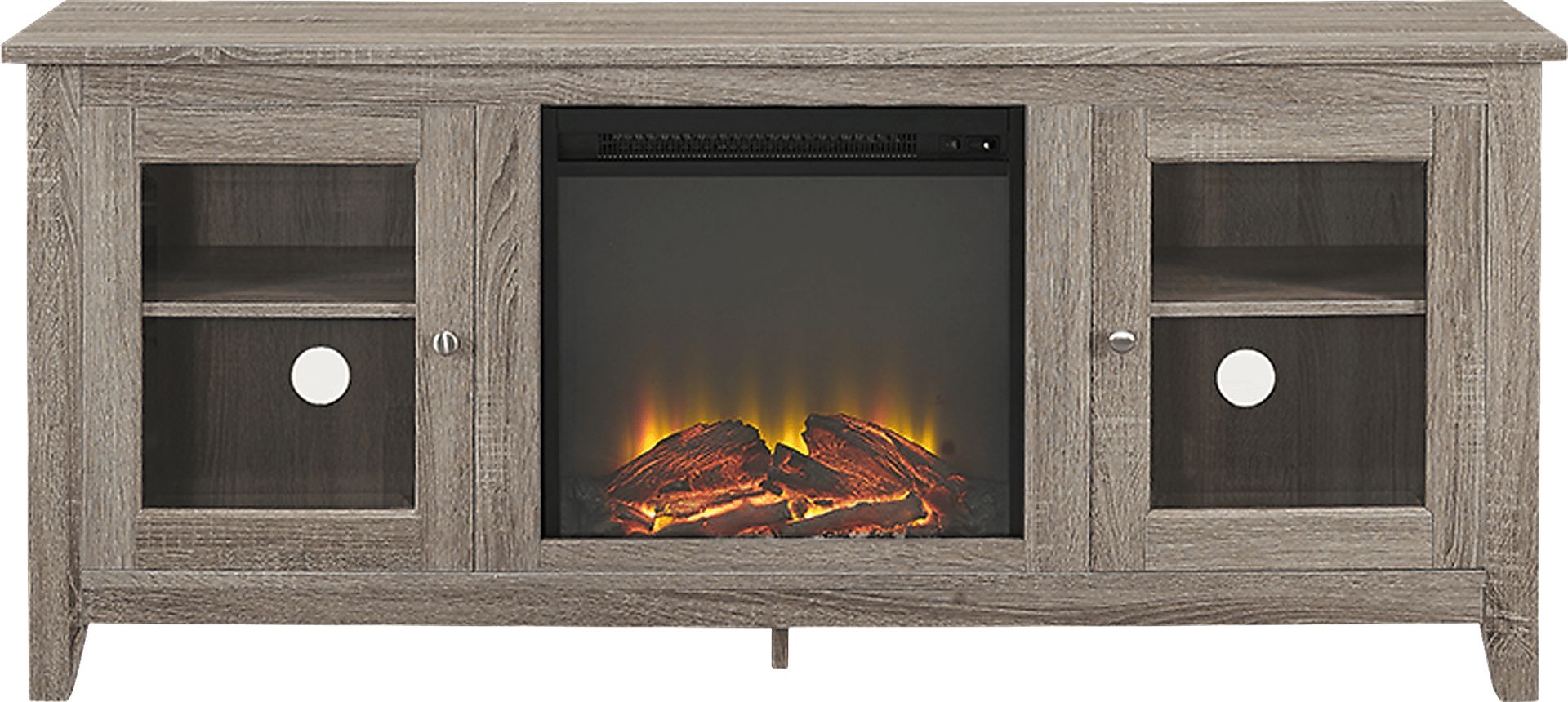 Blaize Driftwood 58 in. Console with Electric Fireplace - Image 1