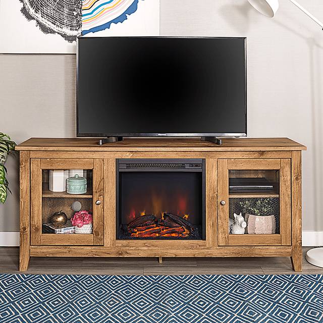 Blaize Natural 58 in. Console with Electric Fireplace - Thumbnail - Image 3