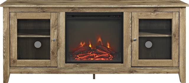 Blaize Natural 58 in. Console with Electric Fireplace - Thumbnail - Image 1