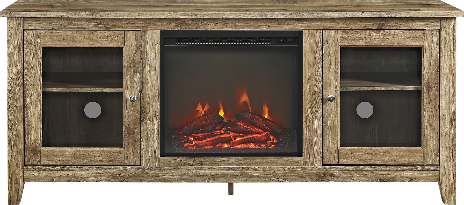 Blaize Natural 58 in. Console with Electric Fireplace - Image 1