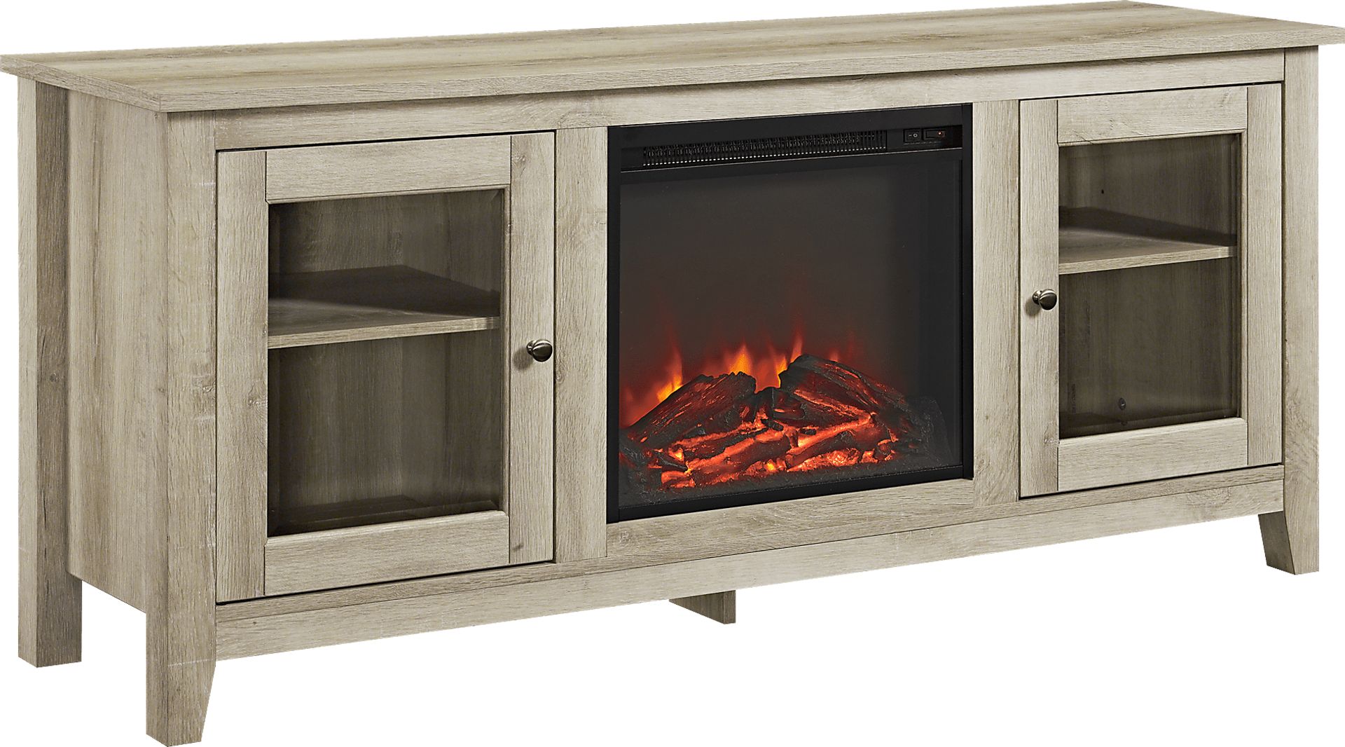Blaize White 58 in. Console with Electric Fireplace - Image 2