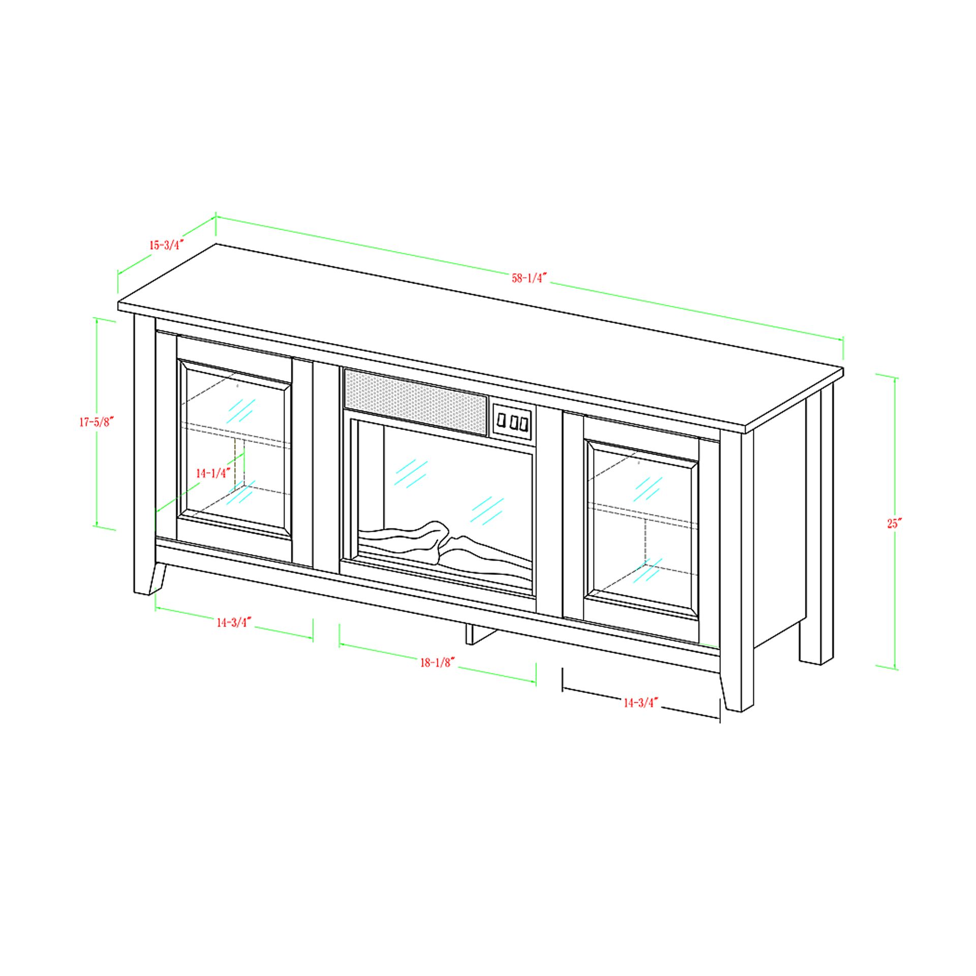 Blaize White 58 in. Console with Electric Fireplace - Image 6
