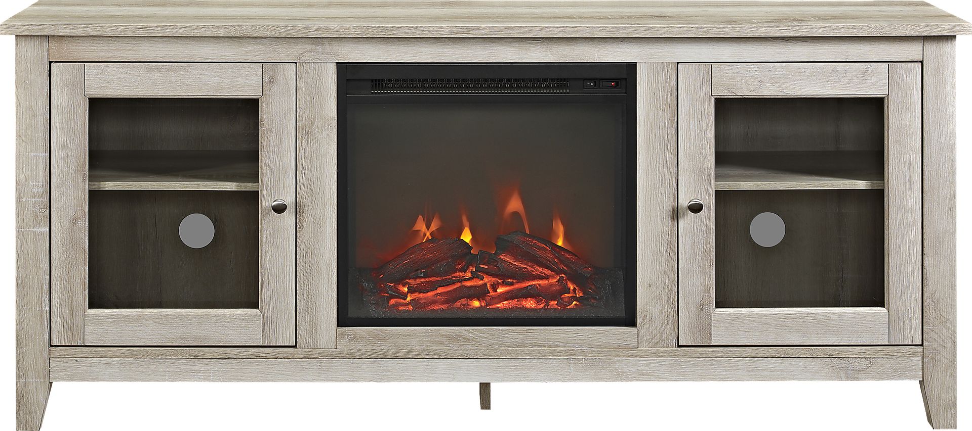 Blaize White 58 in. Console with Electric Fireplace - Image 1