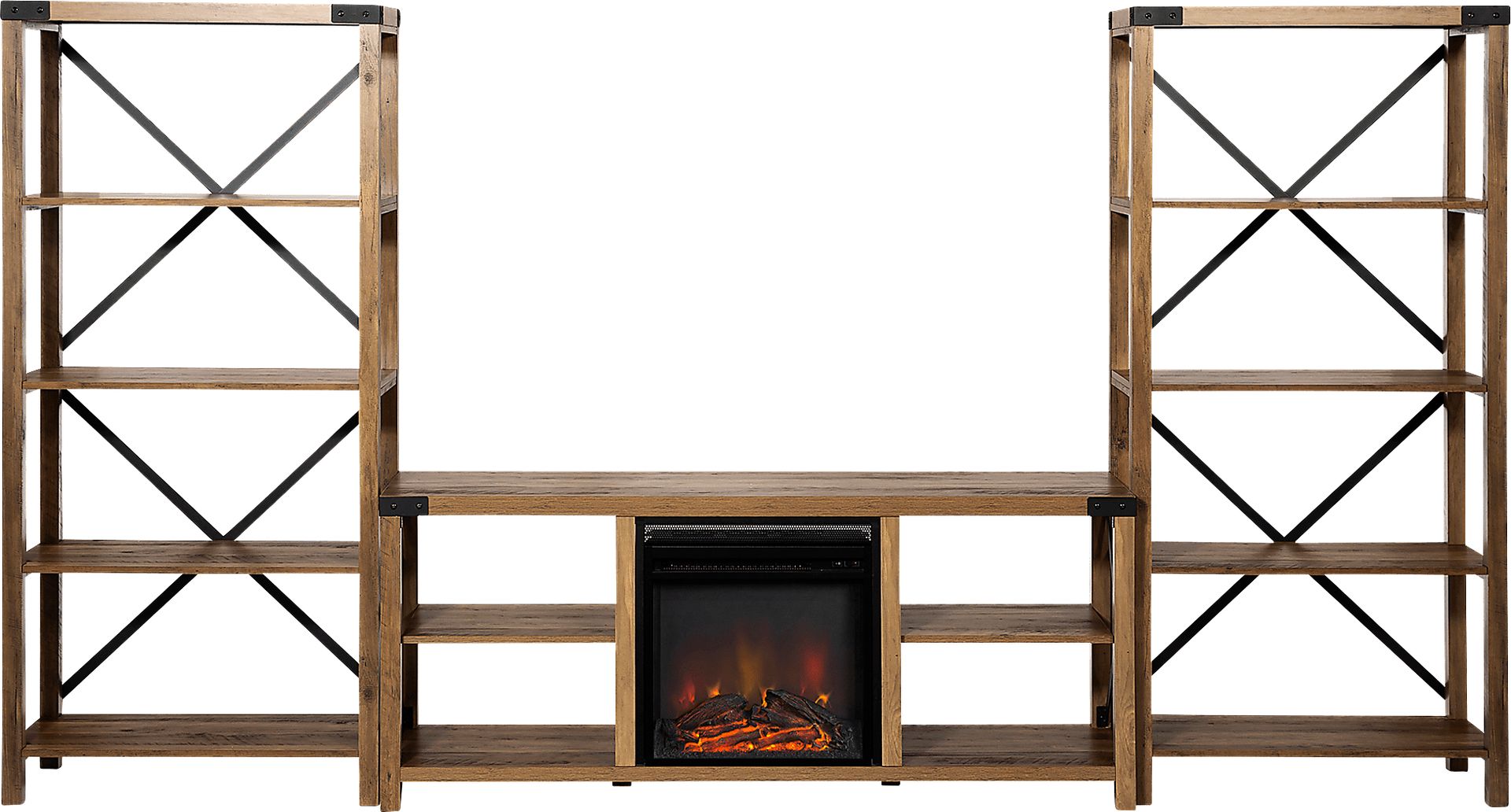 Blakewood Brown 60 in. Console, With Electric Fireplace - Image 2