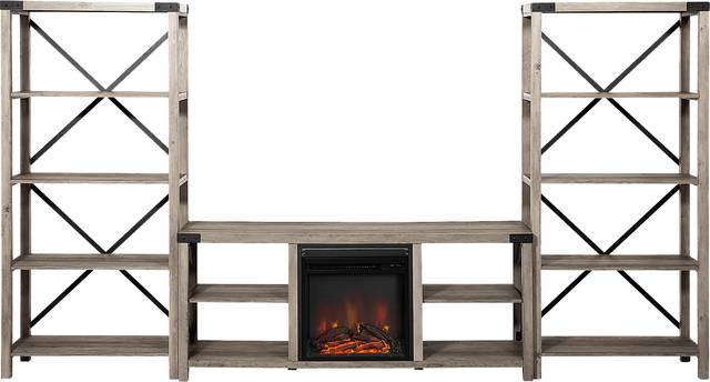 Blakewood Gray 60 in. Console, With Electric Fireplace - Thumbnail - Image 2