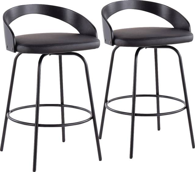 Blakistone Black Counter Height Swivel Stool Set of 2 - Thumbnail - Image 1