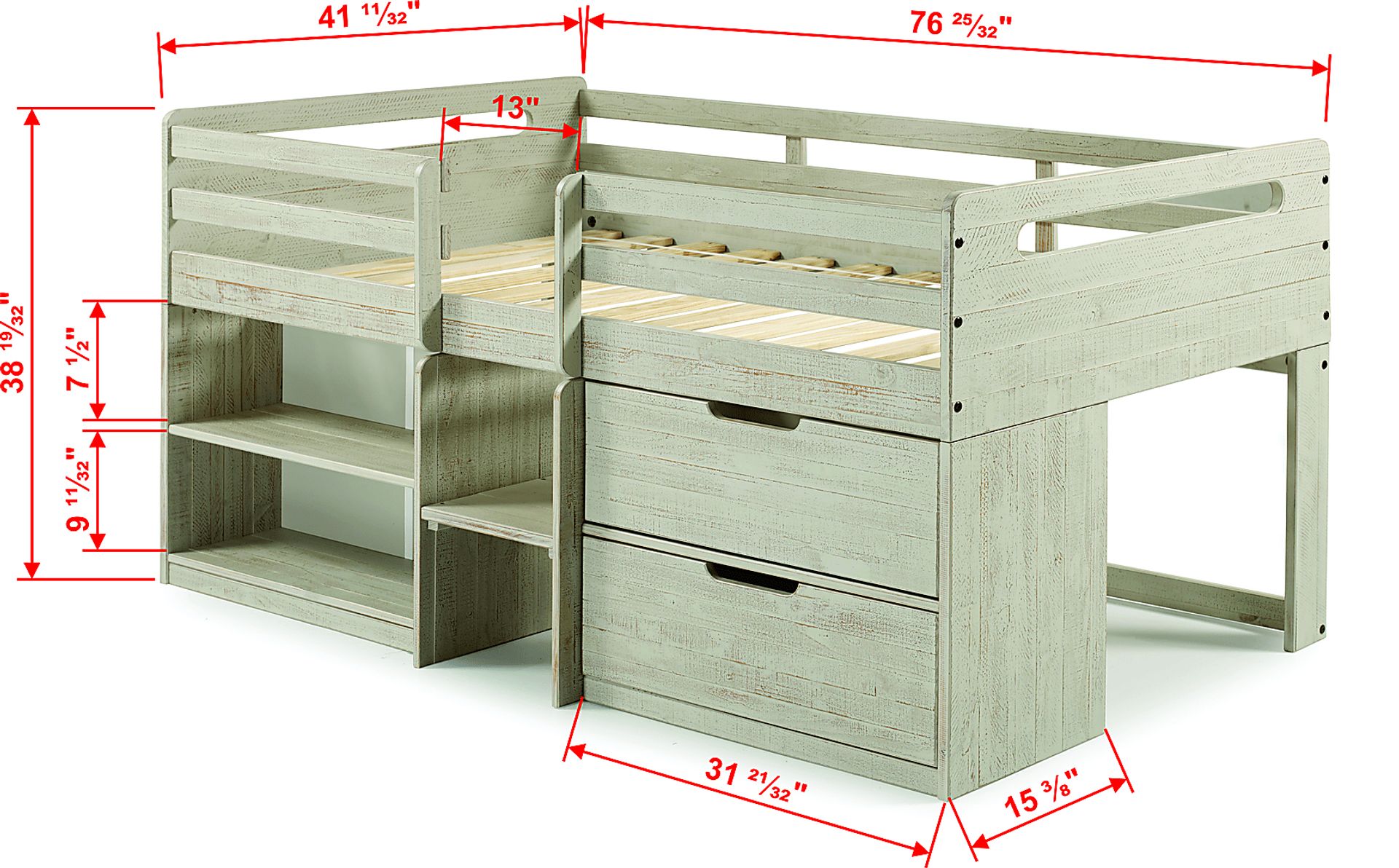 Blanchard Gray Twin Low Loft Bed - Image 8