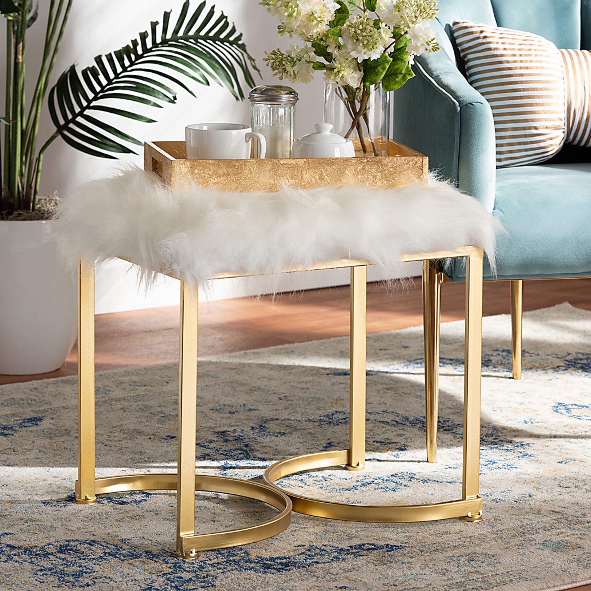 Blandsford White Ottoman - Image 7