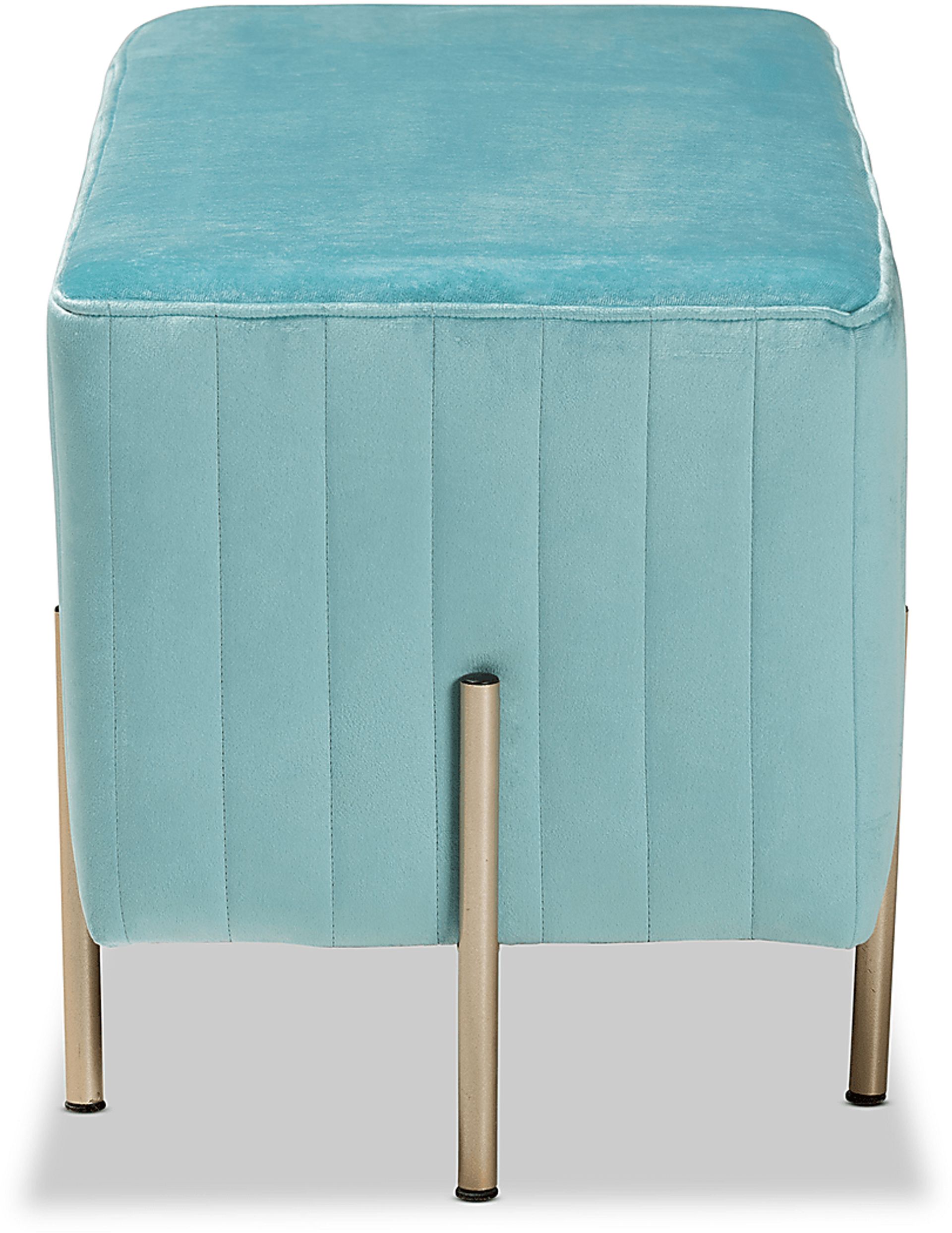 Blanning Blue Ottoman - Image 3