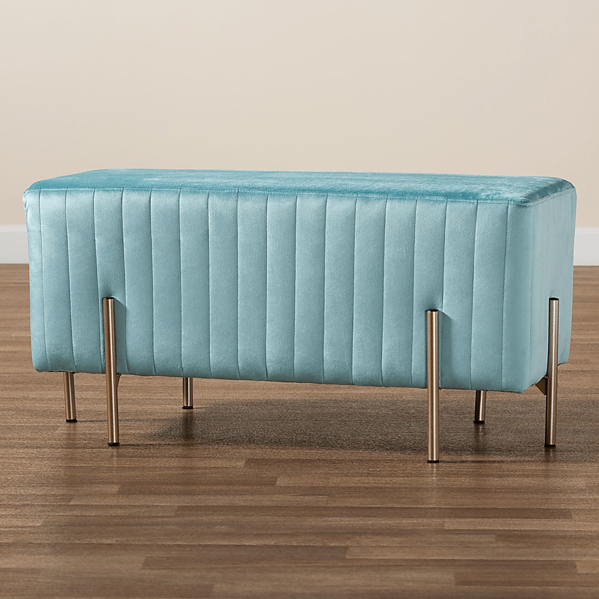 Blanning Blue Ottoman - Image 6