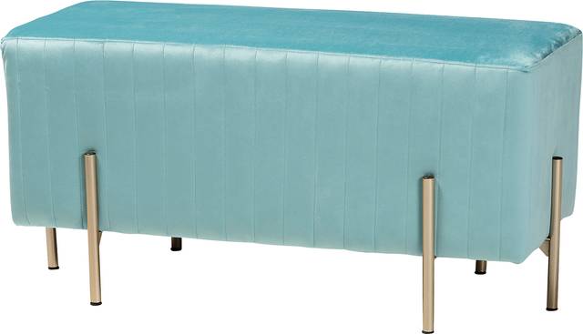 Blanning Blue Ottoman - Thumbnail - Image 1