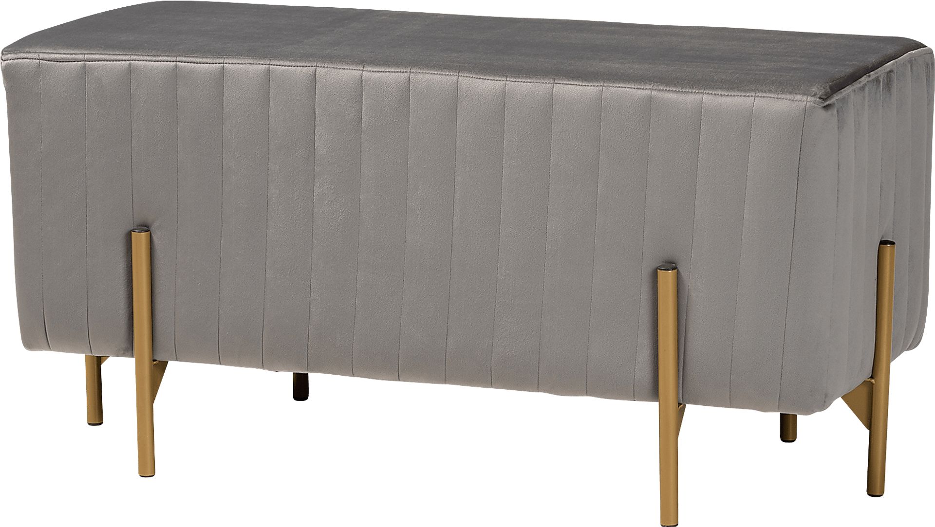 Blanning Gray Ottoman - Image 1