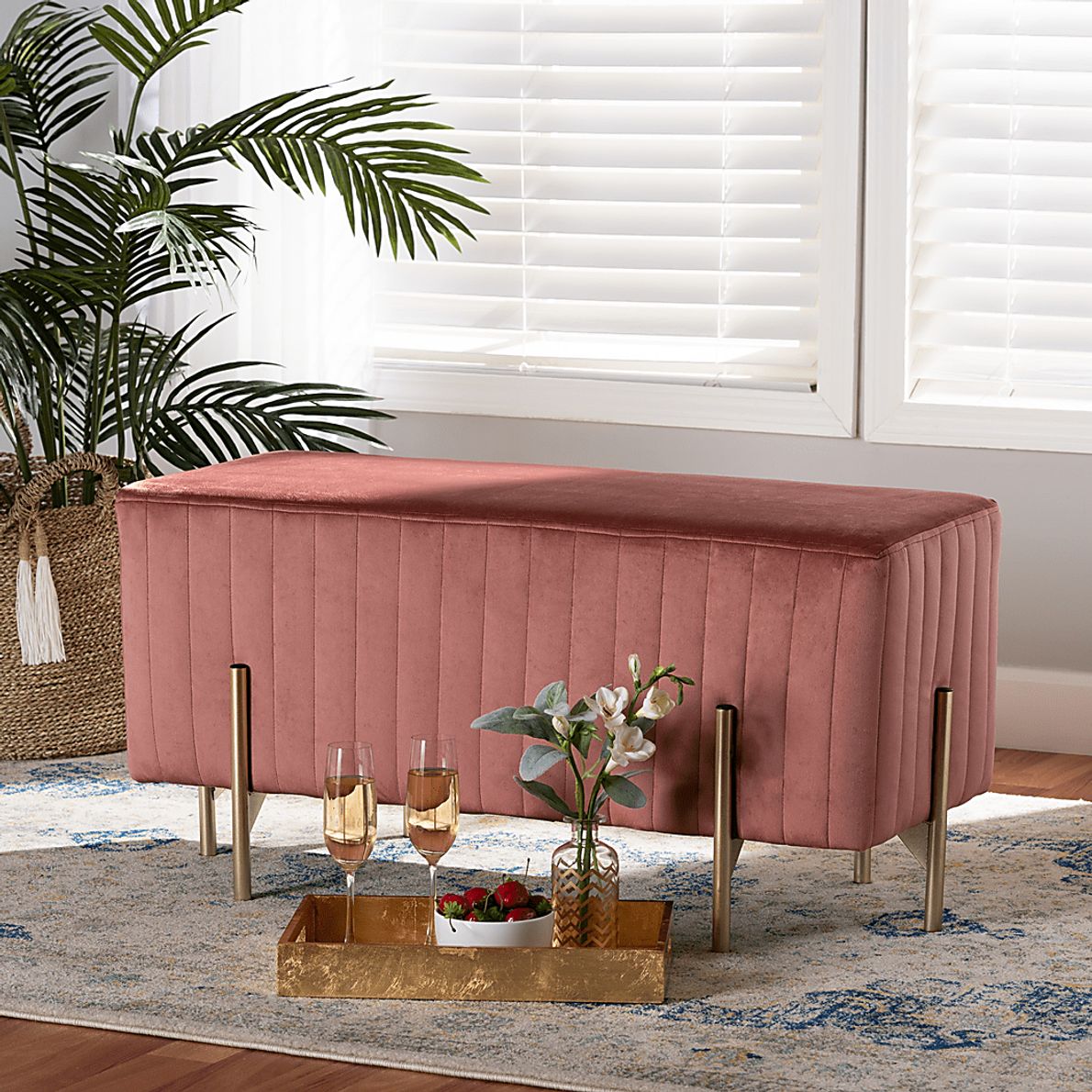 Blanning Pink Ottoman - Rooms To Go