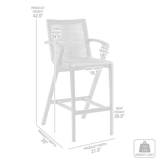 Outdoor Blavis Gray Counter Stool - Thumbnail - Image 11