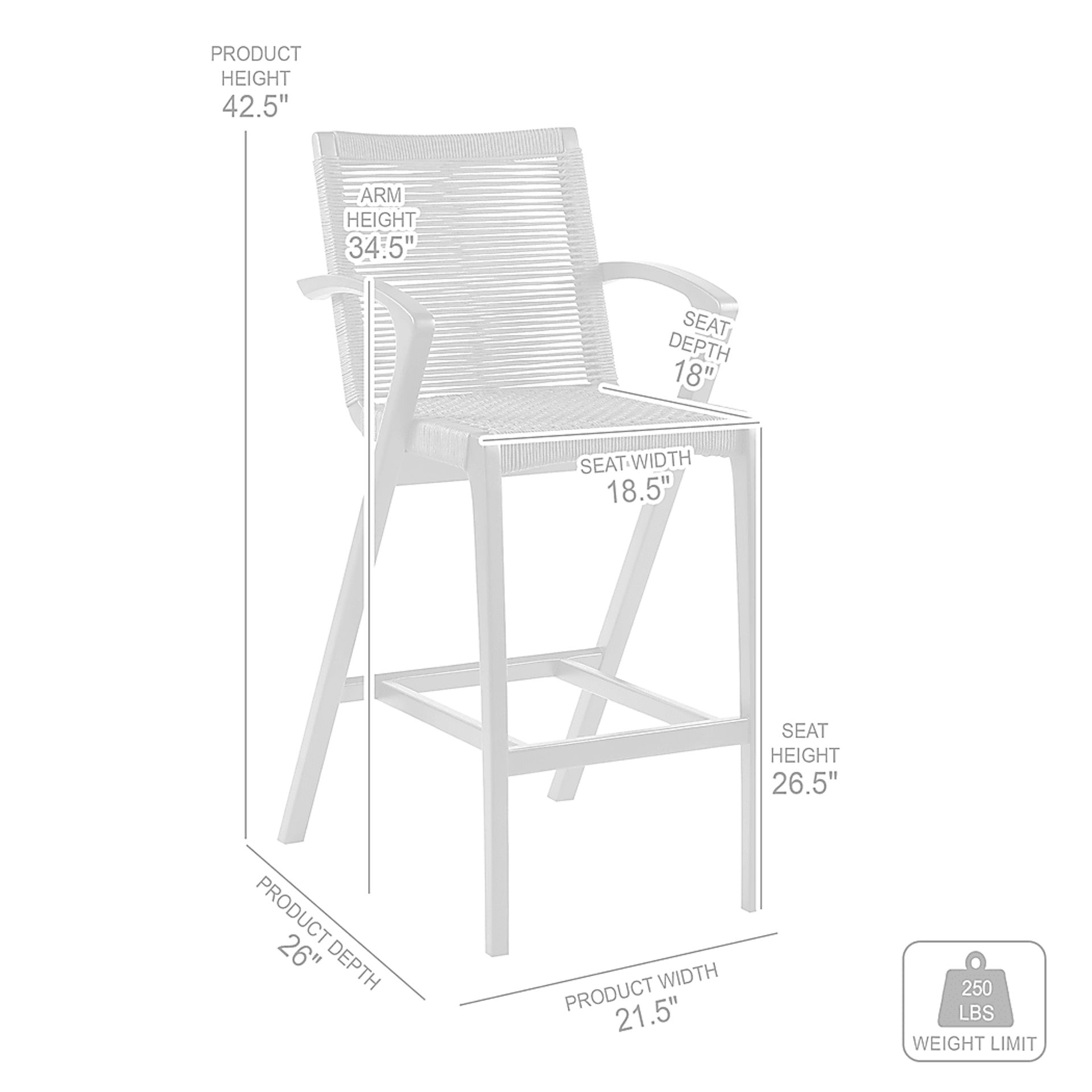 Outdoor Blavis Gray Counter Stool - Image 11