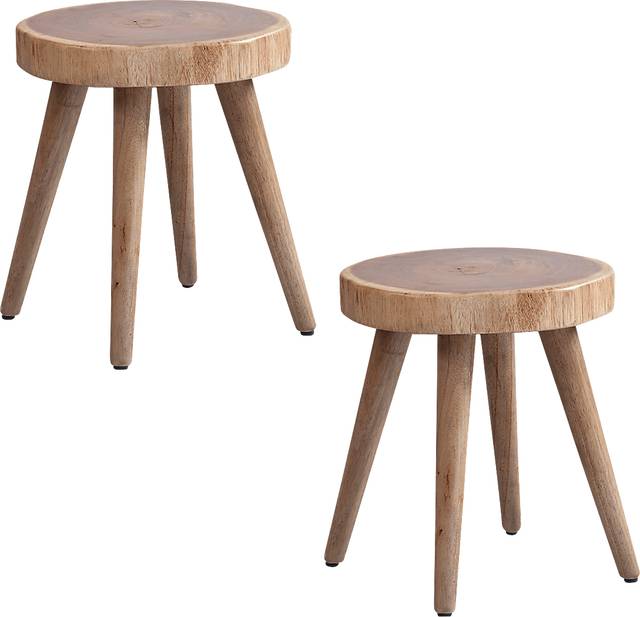 Blecker Natural Dining Stool, Set of 2 - Thumbnail - Image 1