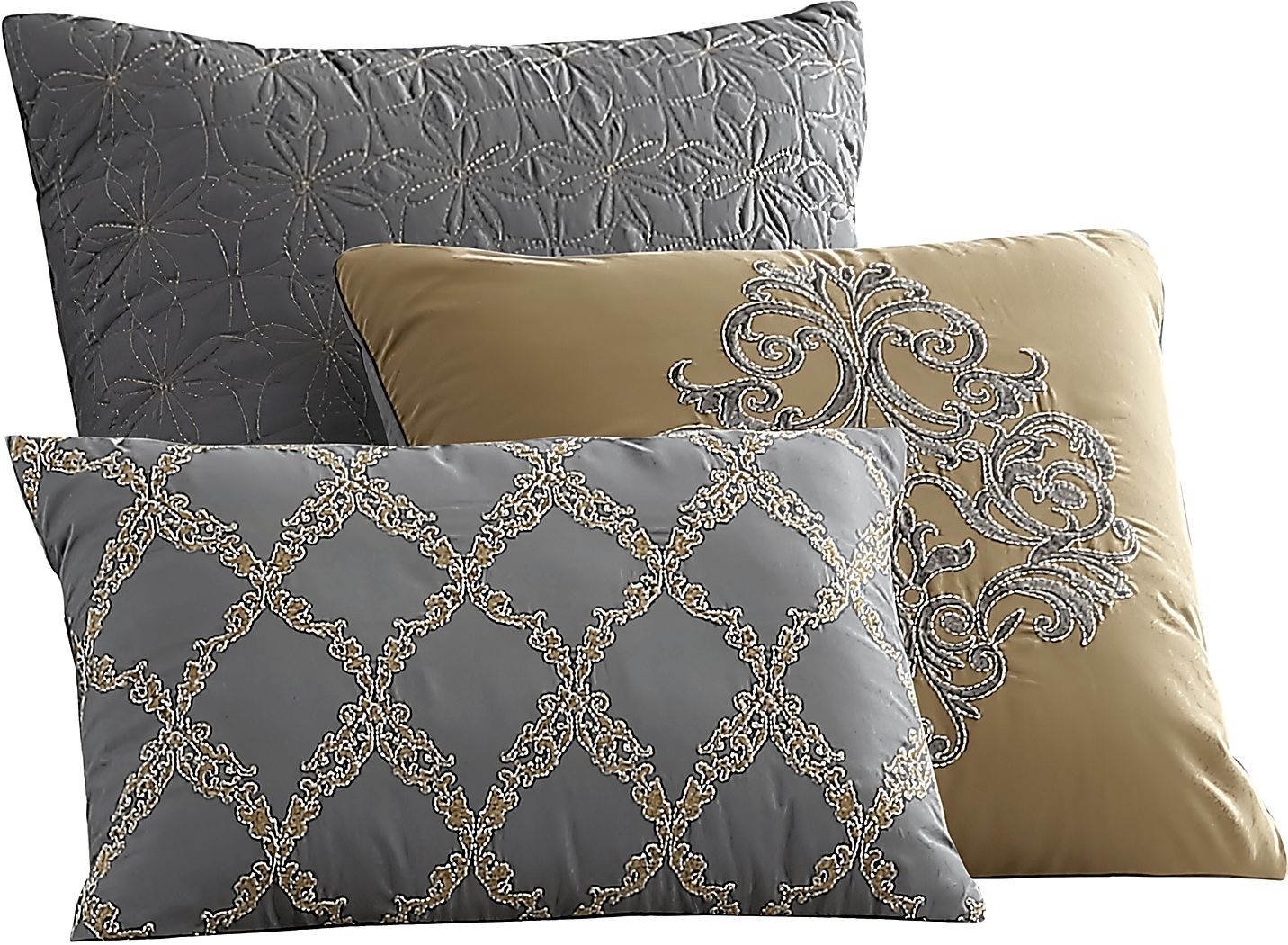Blenheim Gray 9 Pc Queen Comforter Set - Thumbnail 2