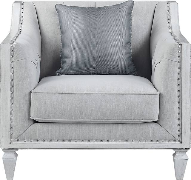 Blinn Light Gray Accent Chair with Pillow - Thumbnail - Image 3