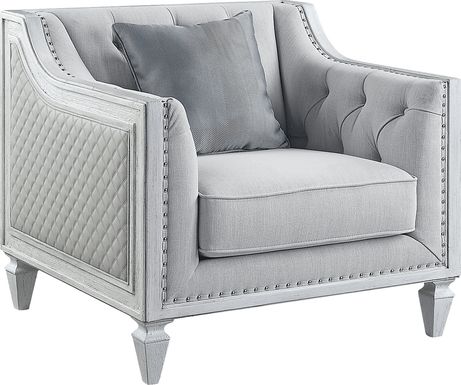 Blinn Light Gray Accent Chair with Pillow