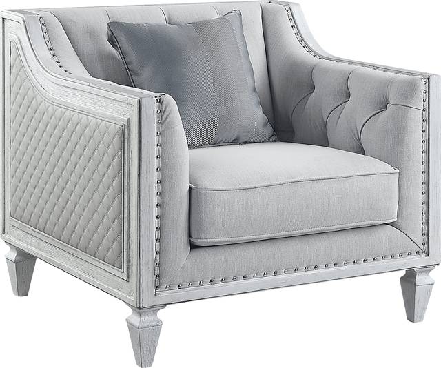 Blinn Light Gray Accent Chair with Pillow - Thumbnail - Image 1