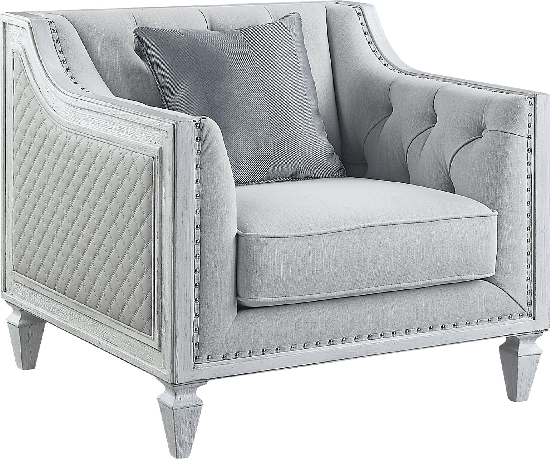 Blinn Light Gray Accent Chair with Pillow - Image 1