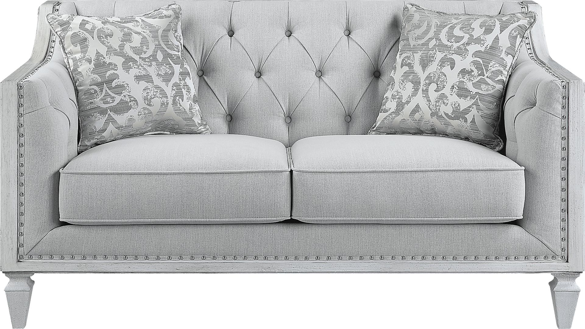 Blinn Light Gray Loveseat with Two Pillows - Image 3