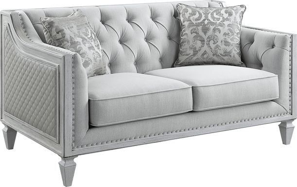 Blinn Light Gray Loveseat with Two Pillows