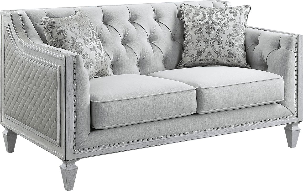 Blinn Light Gray Loveseat with Two Pillows