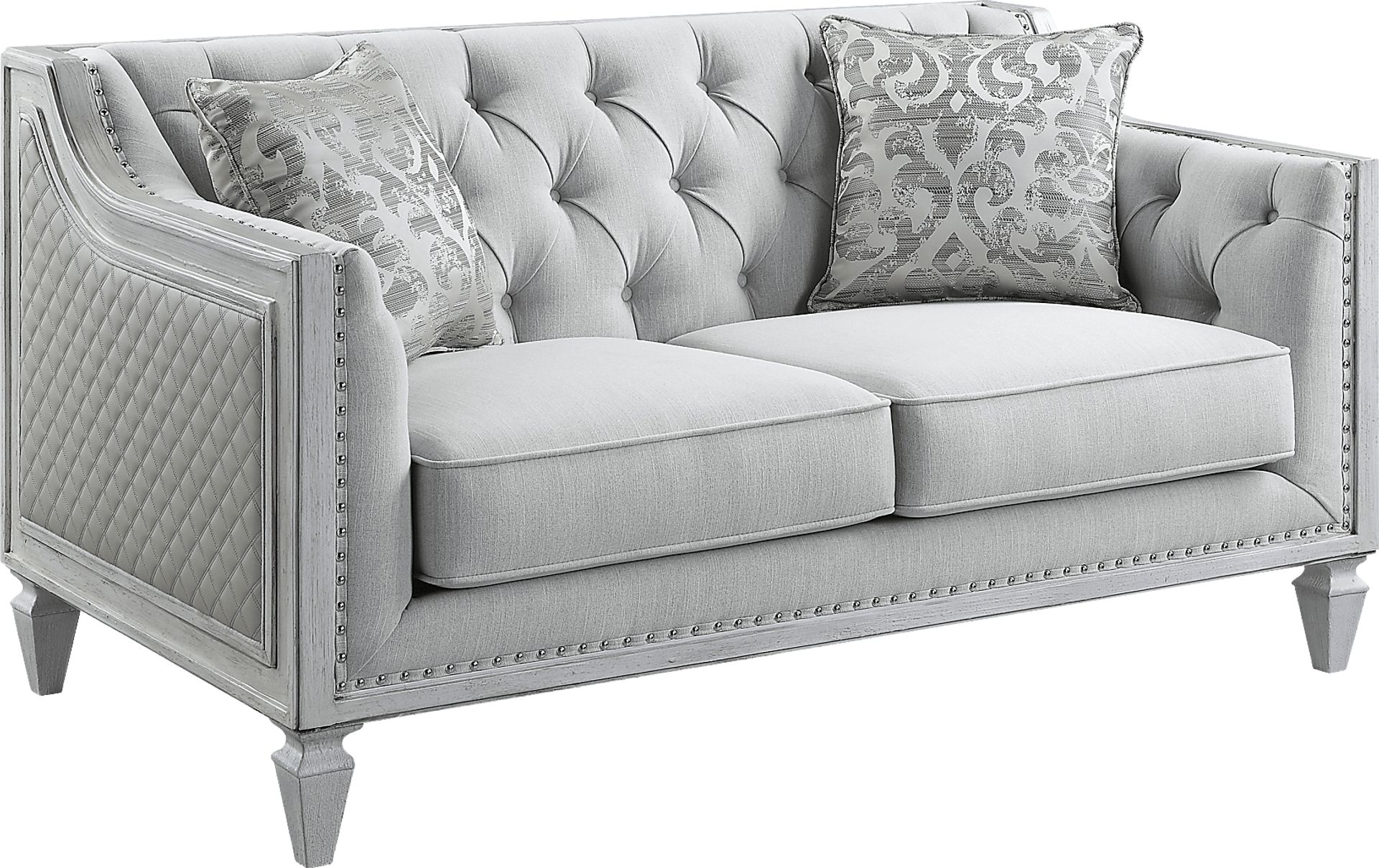 Blinn Light Gray Loveseat with Two Pillows - Image 1