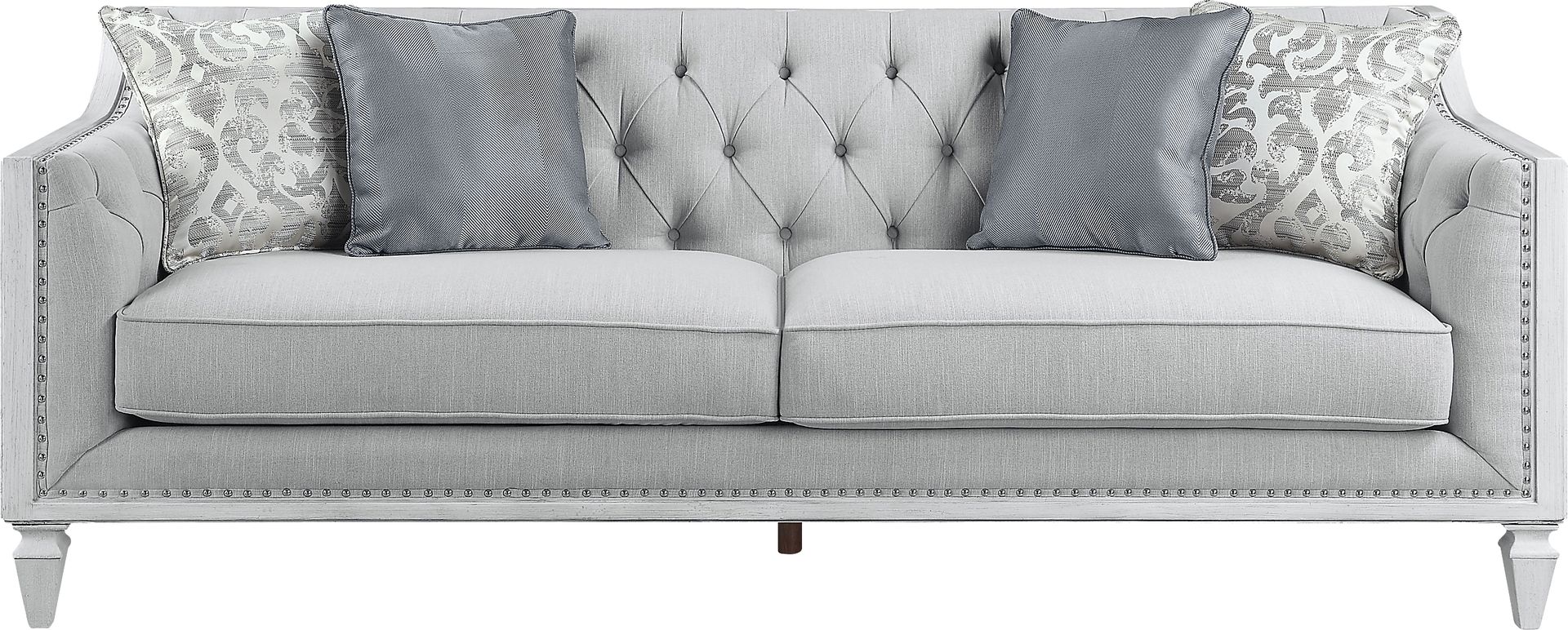 Blinn Light Gray Sofa with Four Pillows - Image 3