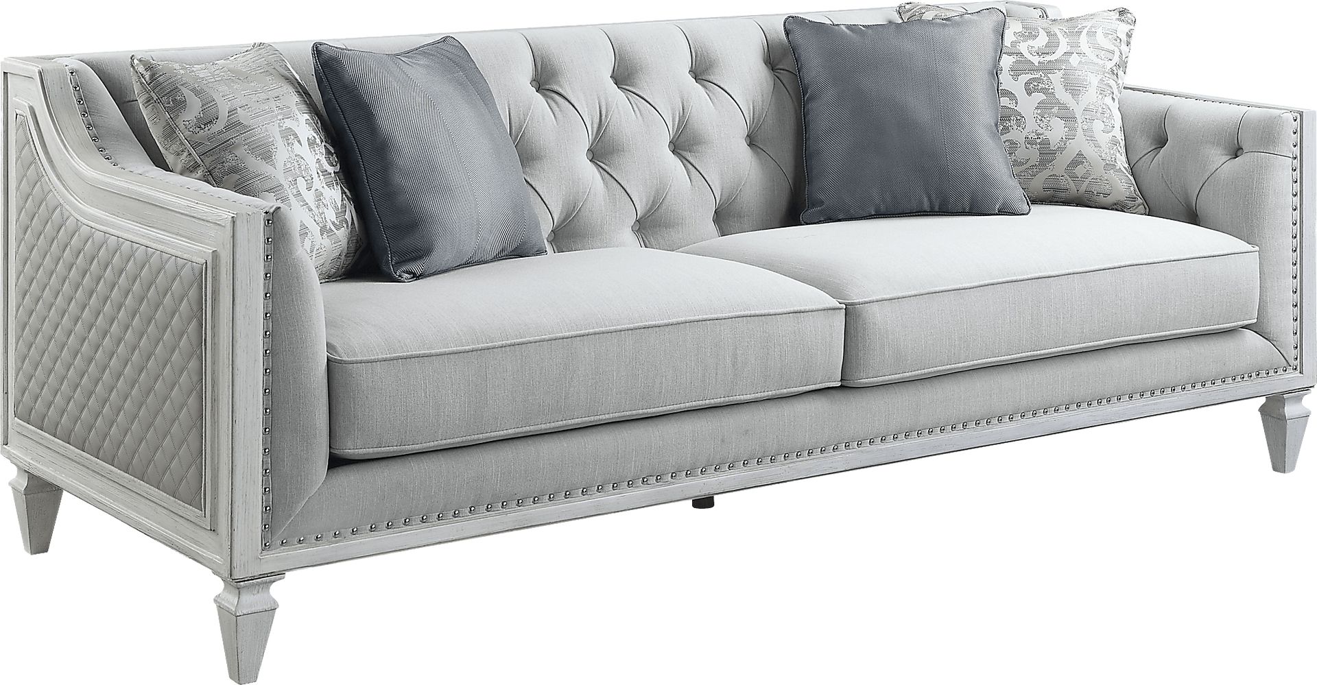 Blinn Light Gray Sofa with Four Pillows - Image 1