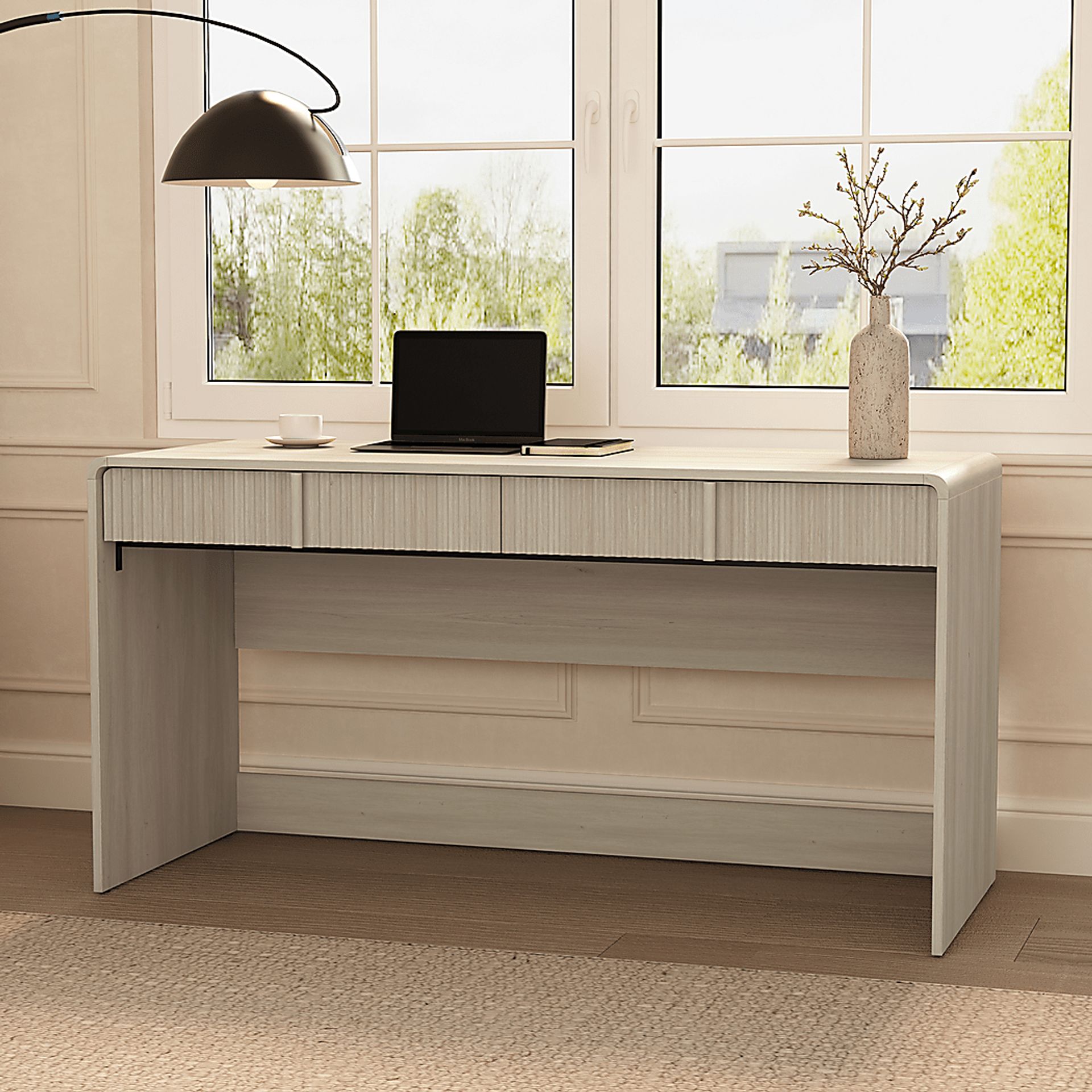 Bliwu Washed White Writing Desk - Image 2