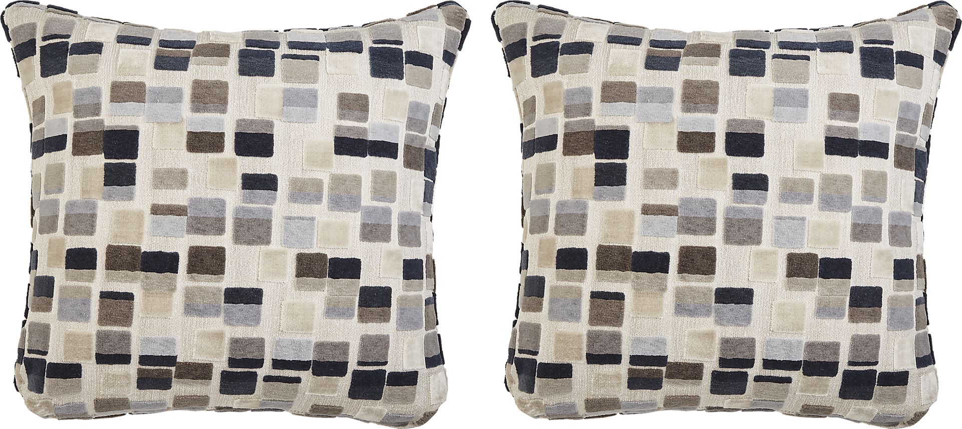 Blocks Indigo Pillow, Set of Two - Image 1